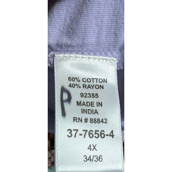 Woman Within Shirt Plus Size 4X XXXX 34 36 Purple Top Blouse Plus Freebie 5x - Picture 4 of 7